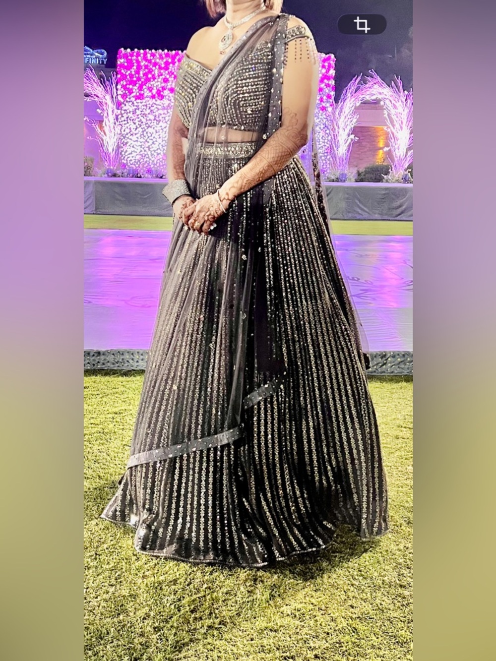 Sequins Embroidered  Wedding / Reception Wear Lehenga Choli